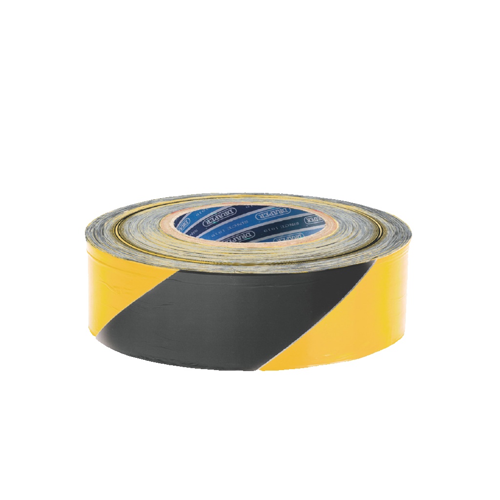 Draper 1x 500mx75mm Black and Yellow Barrier Tape Roll Professional Tool 69009 - Image 2