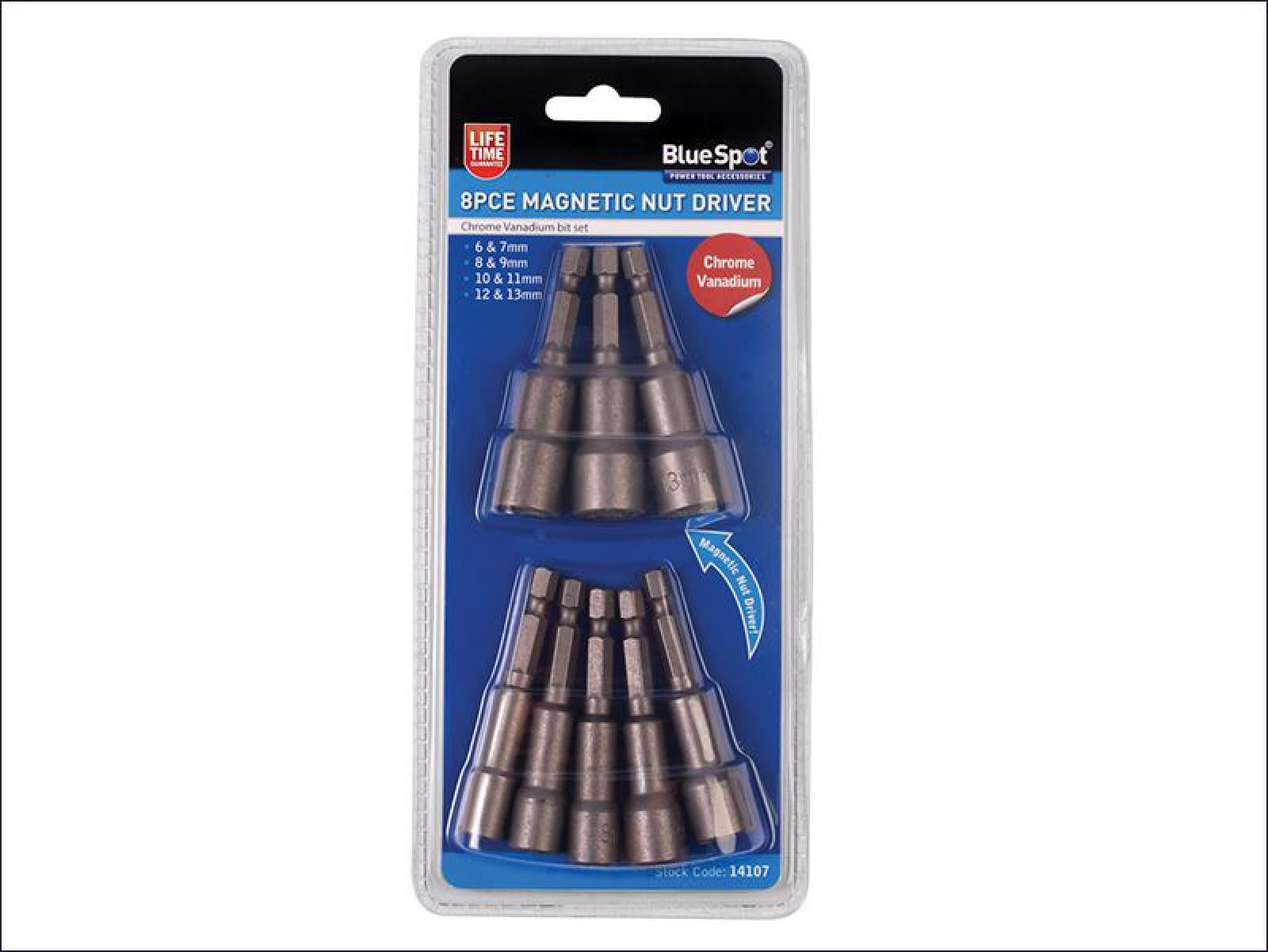 Blue Spot 8 Piece Magnetic 1/4in Hex Nut Driver Set 6mm to 13mm 14107 - Image 5