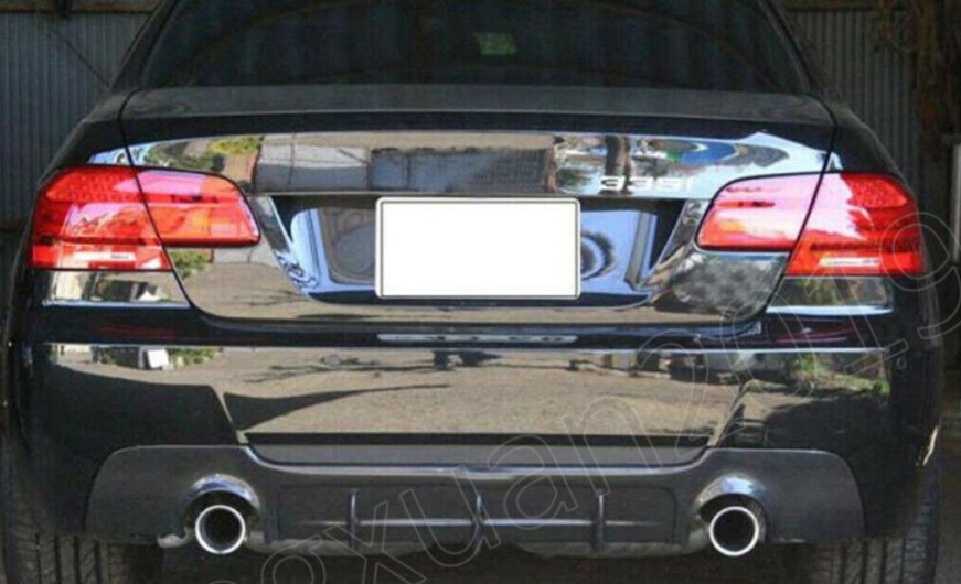 TWIN EXIT CARBON LOOK REAR BUMPER DIFFUSER w/ LED FOR BMW 3 SERIES E92 E93 07-13