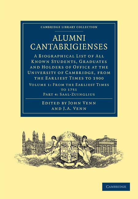 Alumni Cantabrigienses Venn Venn Paperback Cambridge University Press Part 4