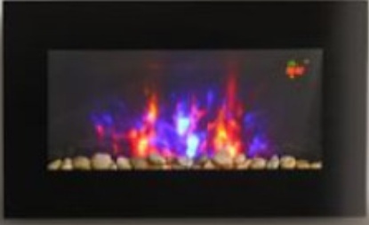 Homcom Unisex Black 1000W/2000W Electric Wall Fireplace W/ Led Flame Effect Timer Remote Home Heater In