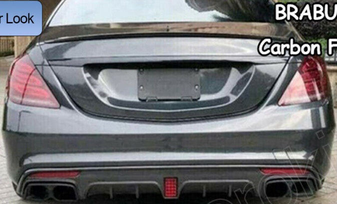 FOR MERCEDES E CLASS W213 AMG C63 REAR DIFFUSER W/ TAILPIPE F1 LOOK CARBON LOOK