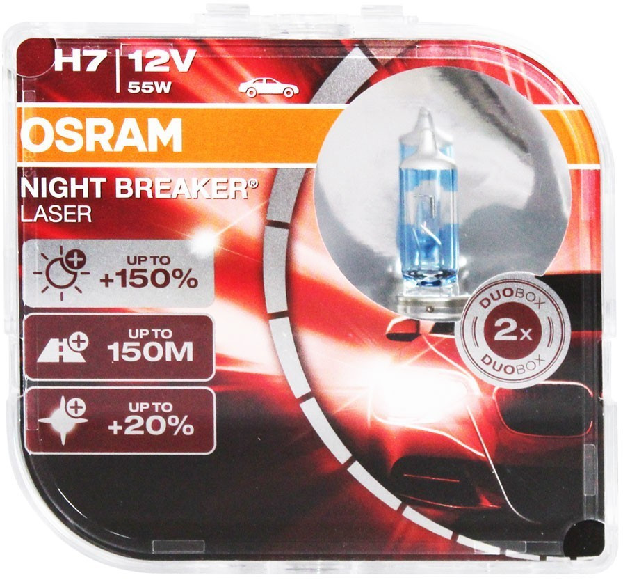 2x OSRAM H7 NIGHT BREAKER 220 BULBS FOR SKODA OCTAVIA 1Z3 1.8 TSI 06.07-