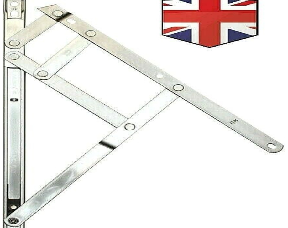Fire Escape Window Hinges 12"" inch Egress 17mm Friction stays upvc pvc Glazing