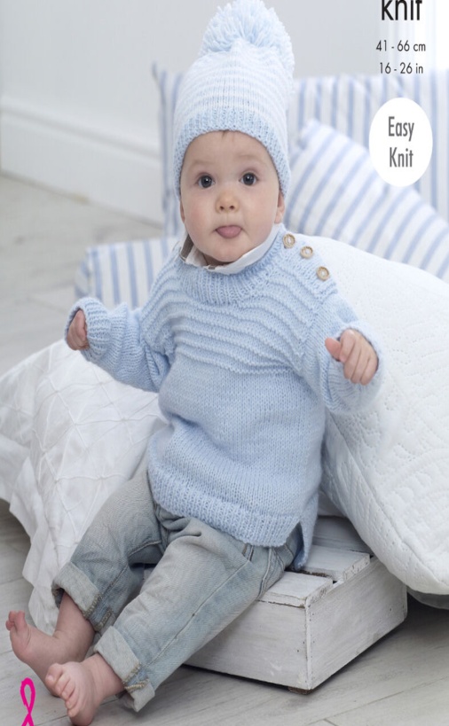 King Cole 5255 Dk Knitting Pattern Baby Sweaters & Hats