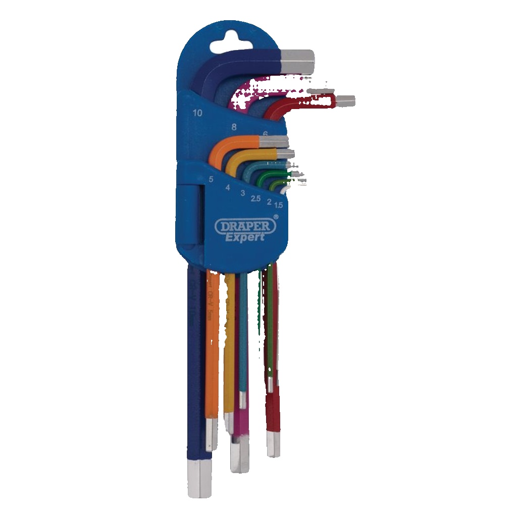 Draper 04905 Draper Expert Metric Long Arm Hex Key Set Colour Coded (9 Piece)