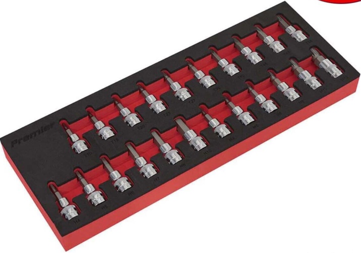 Sealey 22 Piece TRX-Star* / Hex / Spline Socket Bit Set 3/8""Sq Drive AK6243