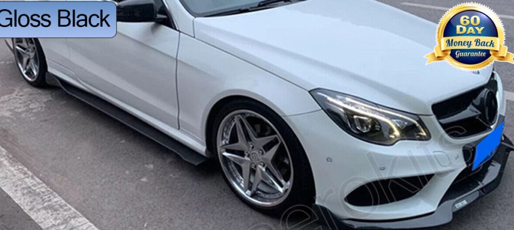 GLOSS BLACK FRONT LIP SPLITTER SPOILER FOR 2014-2016 MERCEDES E CLASS W207 C207