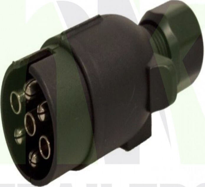 7 Pin Trailer Plug, Black, 12V 12N, Male, Trailer, Caravan, Ifor, Maypole