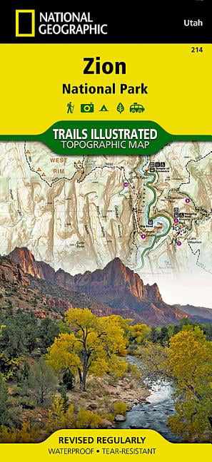 Zion National Park Map  Trails illustrated national geographic