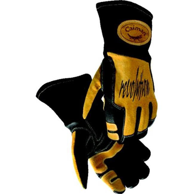Caiman 607-1832-L Caiman Revolution Welding Gloves For Mig-Stick Welding, Revolution Ii Black Gold Lg 710927183259