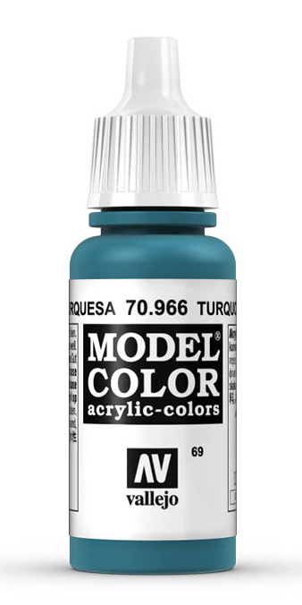 Vallejo Model Color Turquoise Acrylic 17ml/0.57 fl oz Dropper Bottle - 70.966