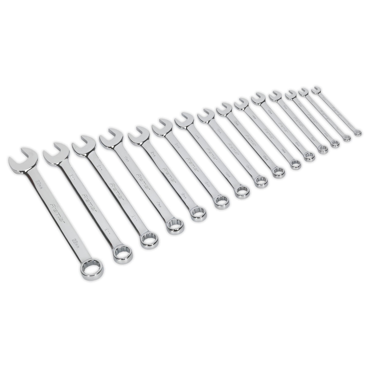 Sealey AK63015 Combination Spanner Set 15pc Metric Lifetime guarantee