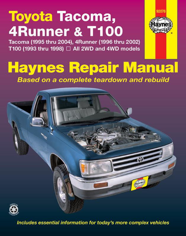 Toyota Tacoma, 4Runner & T100 (93 – 04) Haynes Paperback 9781563926266