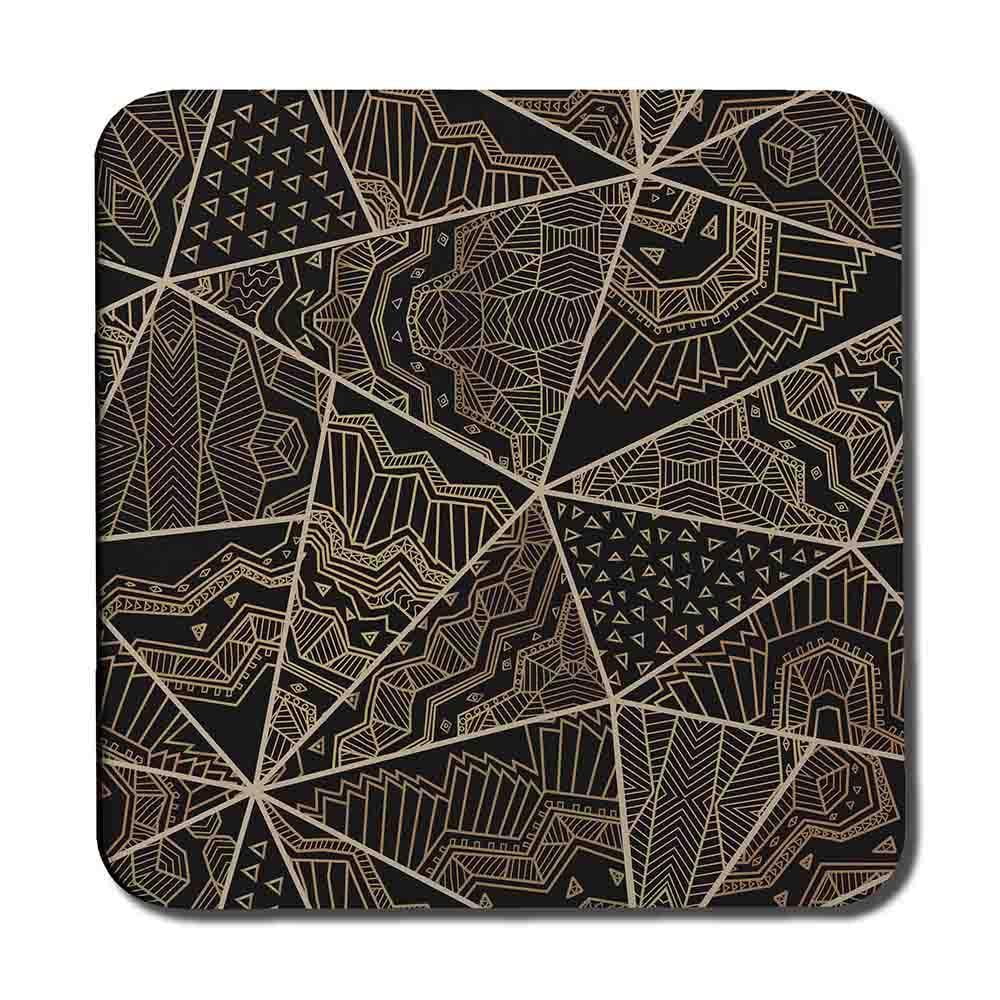 Benjamin Tate Design Geometric Triangles With Patterns (Coaster)
