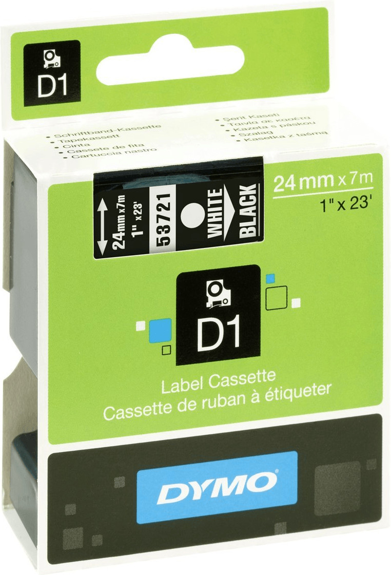 NASTRO D1 24MMX7M BIANCO/NERO - Immagine 2