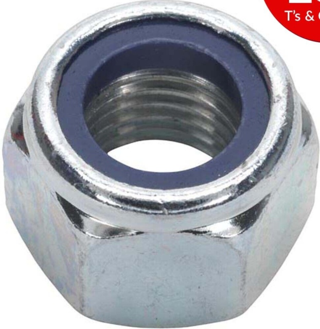 Sealey NLN16 Zinc Plated Nylon Locknut M16, DIN 982 - Pack of 25