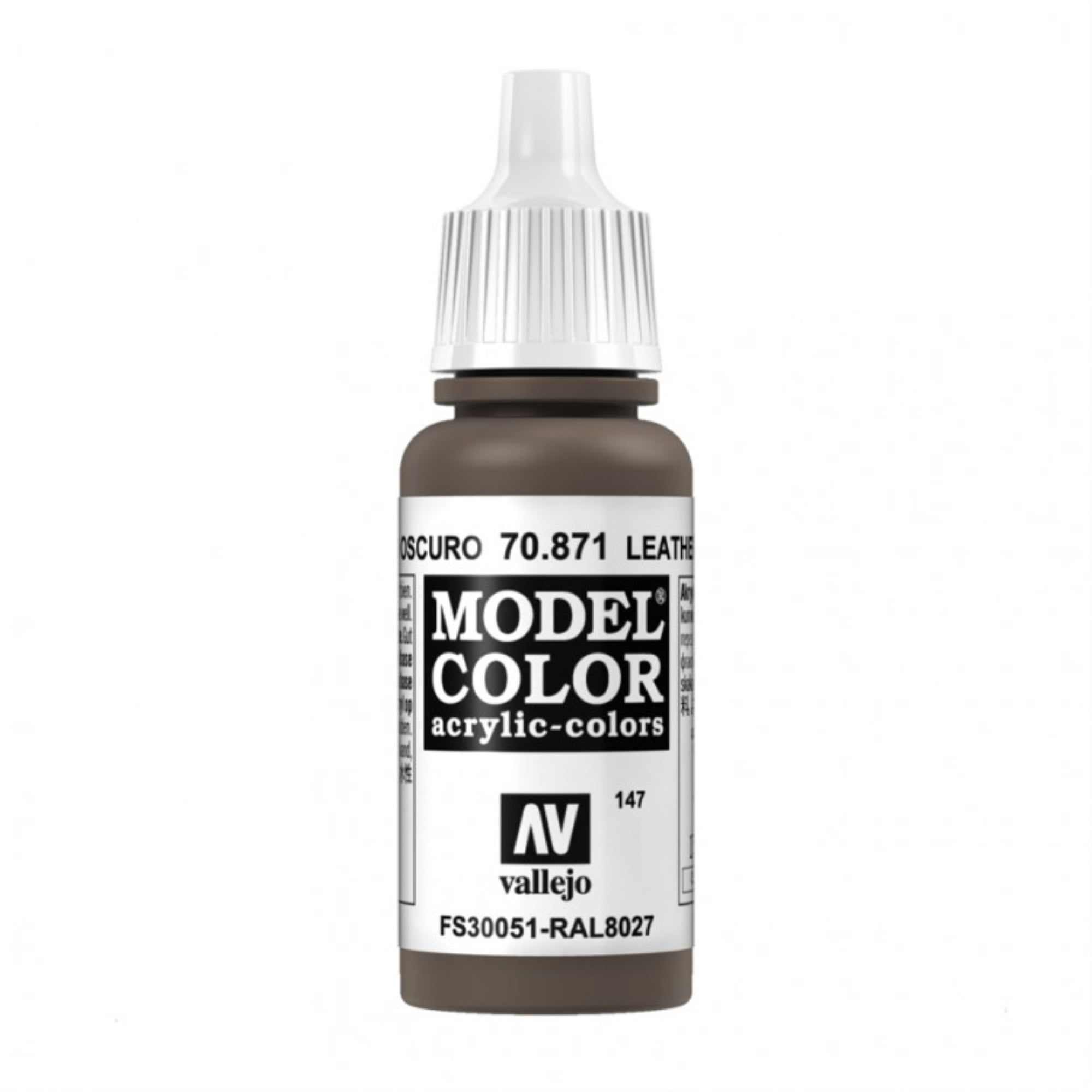 Vallejo 871 Model Colour Leather Brown 18ml Paint Dropper Bottle