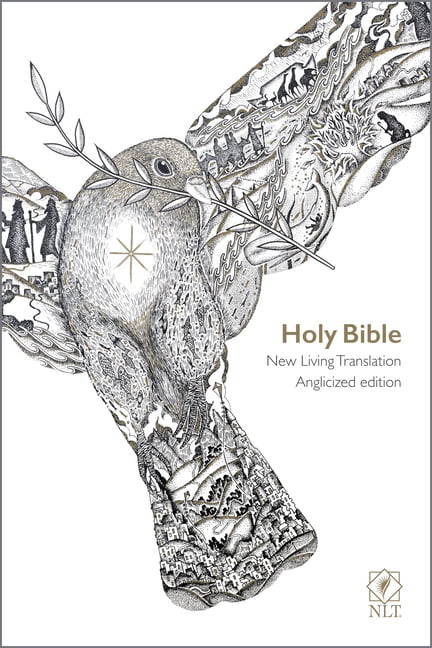 NLT Holy Bible, White Flexiback, Dove Illustration, Award-Shortlisted Design, British Text, NLT New Living Translation, Flexiback, Standard size