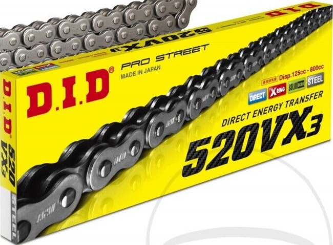 Free Shipping DID 520 VX3 118 Links Chain for Motorcycle Parts Accessories