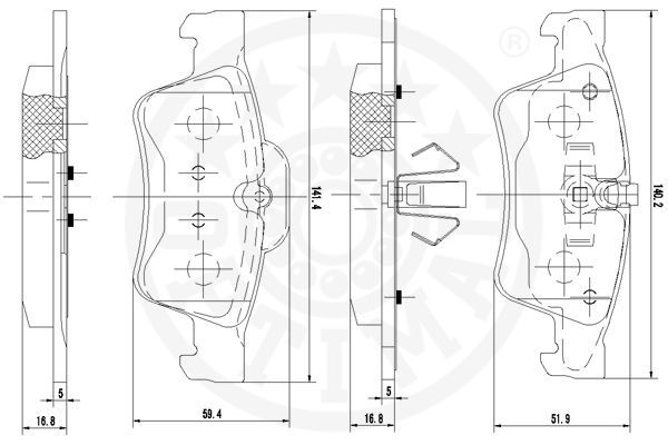 BRAKE PAD SET DISC BRAKE BP-12501 FOR MERCEDES-BENZ M 272.945 3.0L 6cyl M-CLASS