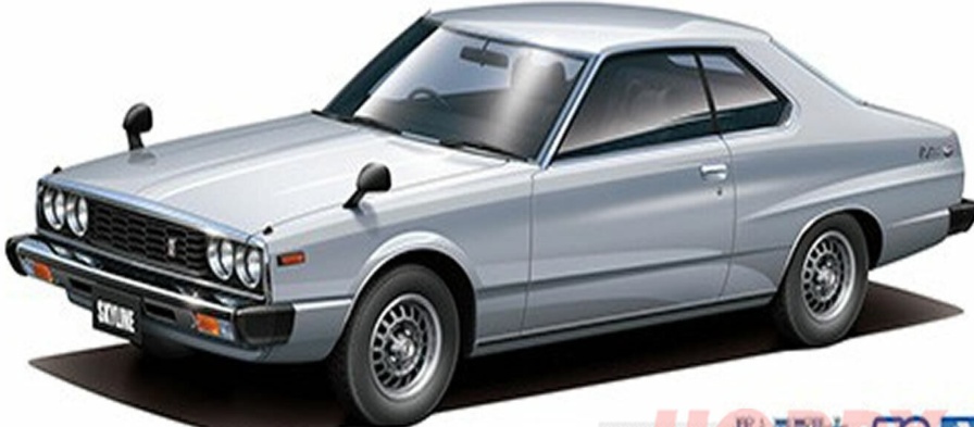 Aoshima 1/24 Nissan KHGC210 Skyline 2000GT-E S '77 Model Kit
