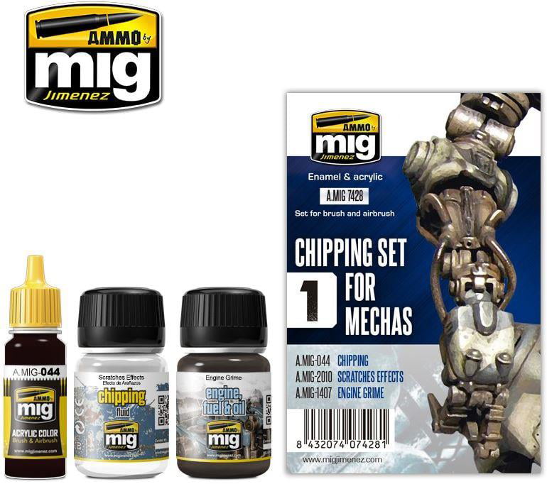Ammo CHIPPING SET FOR MECHAS  Paint Modelling By Mig Jimenez MIG7428