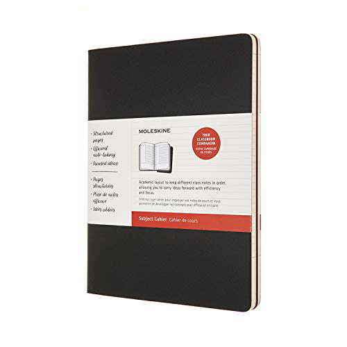 Moleskine Extra Large Subject Cahier Journals: Black/Cranberr... - 8053853602503