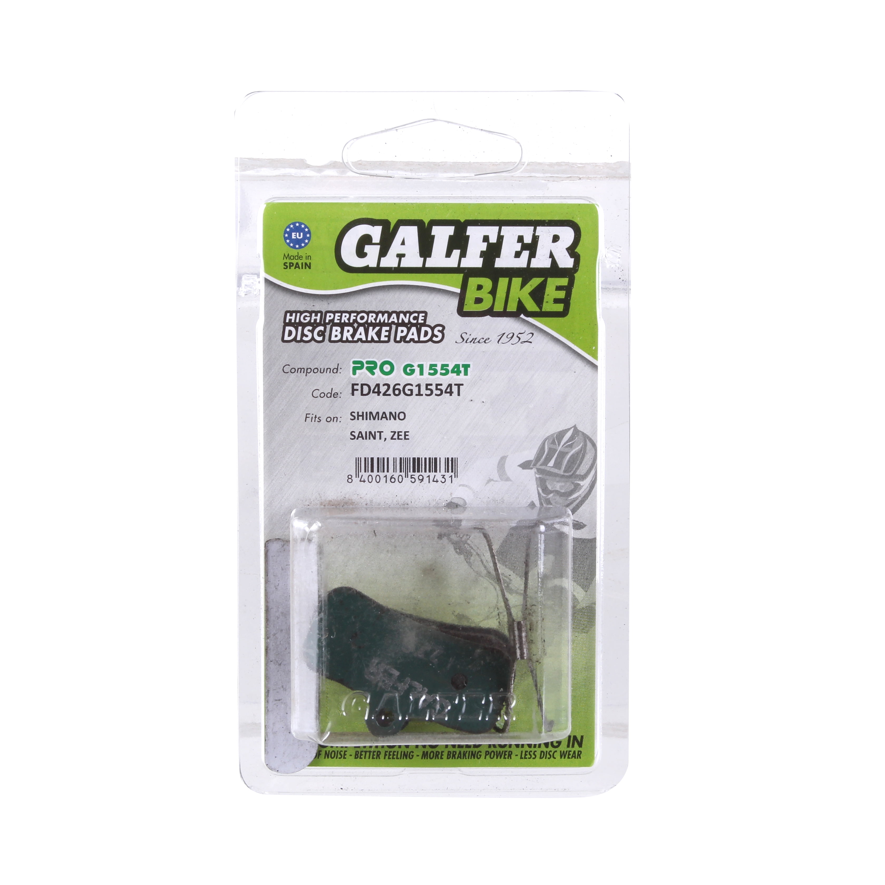Galfer Disc Brake Pads for Shimano Saint TRP Surron - FD426 G1554T Pro Green
