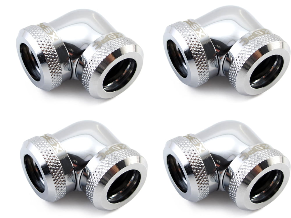 XSPC 14mm PETG Rigid Tubing Elbow Fitting - Chrome