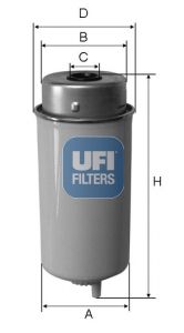 24.458.00 UFI FILTRO CARBURANTE PER FORD TRANSIT 2.0TDI -04