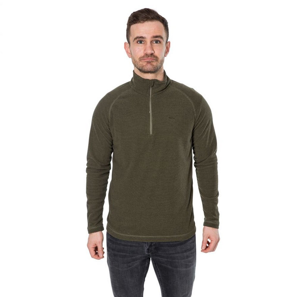 New Trespass Men's , Moss) Keynote Anti Pilling 1/4 Zip Fleece Top Size 1