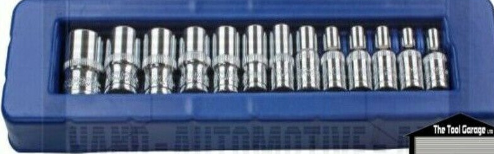 US PRO 13pc 1/4 Drive 6 Point Shallow Sockets 4 - 14mm 2077
