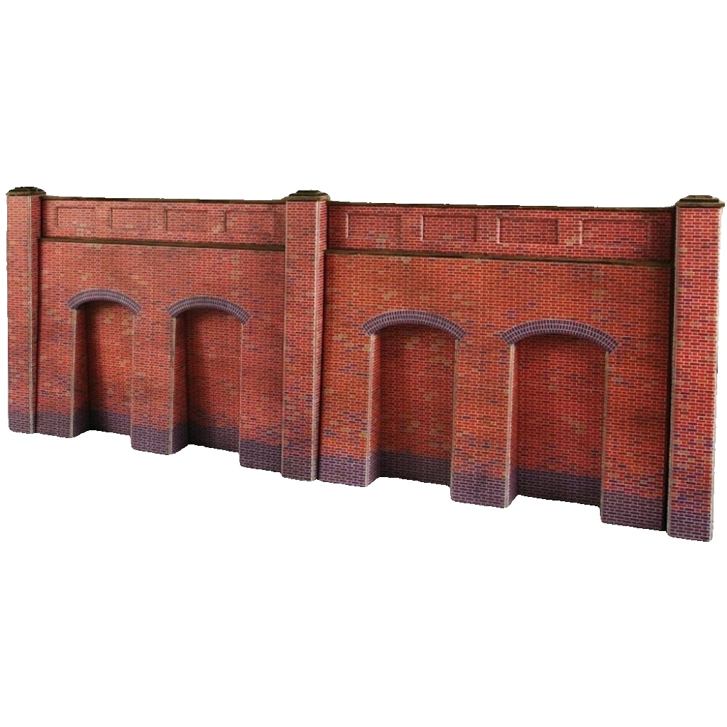 PO244 Metcalfe 00/H0 Scale Retaining Wall in Red Brick