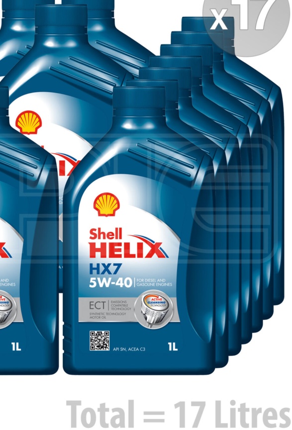 Car Engine Oil Service Kit 17 LITRES Shell Helix HX7 ECT 5W-40 5W40 C3 17L