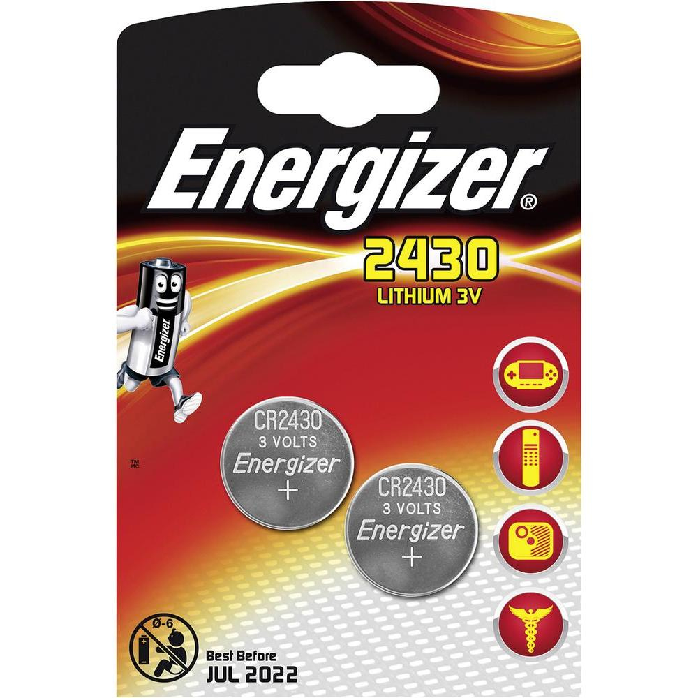 2X CR2430 Energizer Lithium Coin Cell Batteries