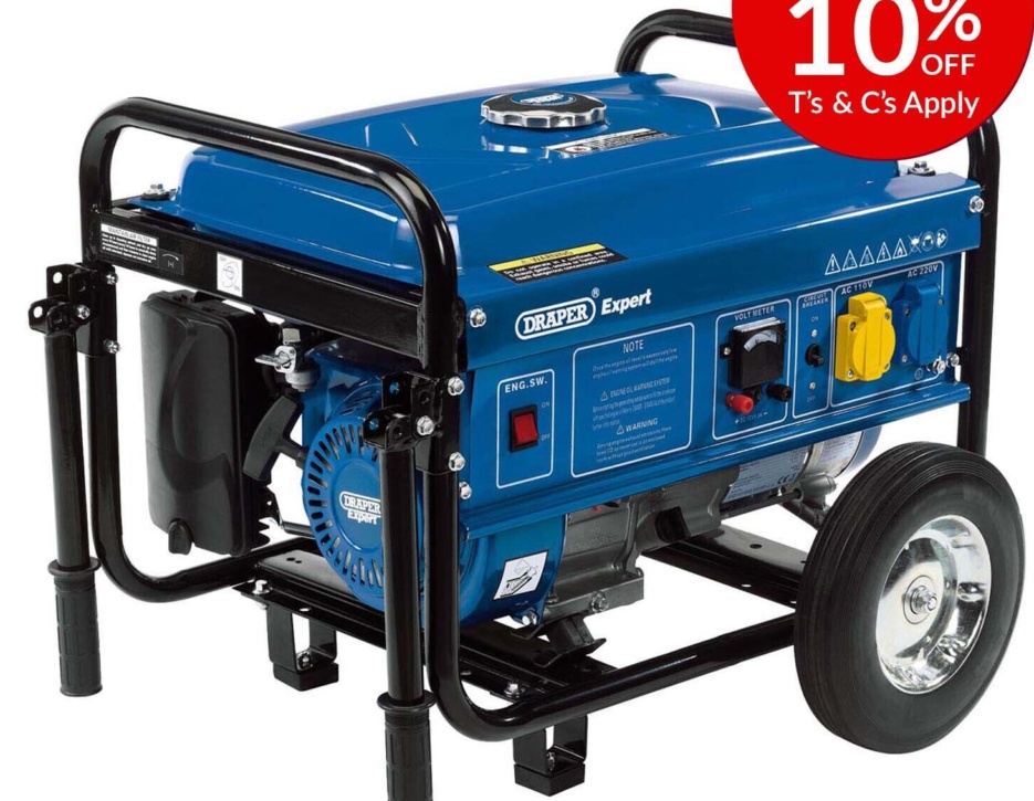 Draper 16066 Draper Expert Petrol Generator with Wheels 2000W