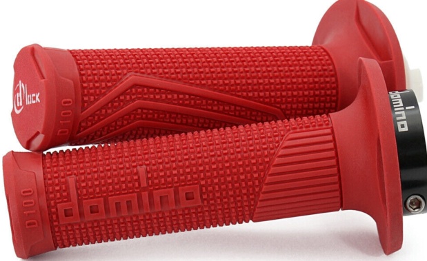 Red D-Lock Off-Road Domino D100 Handlebars with Locking System