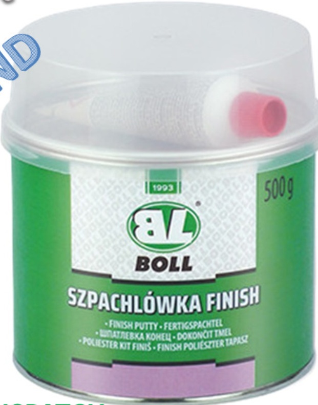 BOLL Finish Putty 500g Soft Polyester Light Grey Car VAN Body Filler Hardener