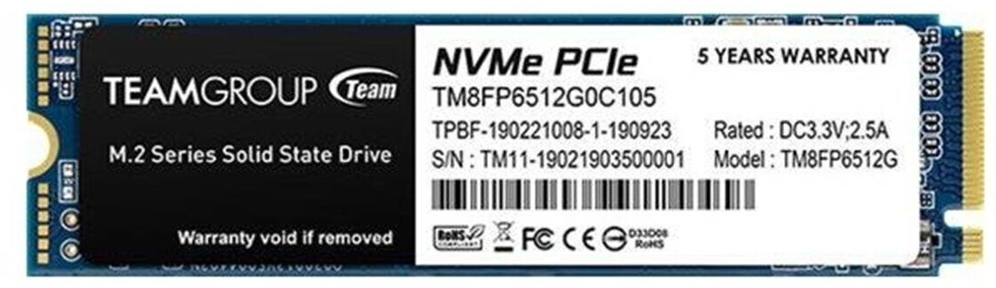 Team Group MP33 512 GB M.2 PCI Express 3.0 NVMe 3D NAND