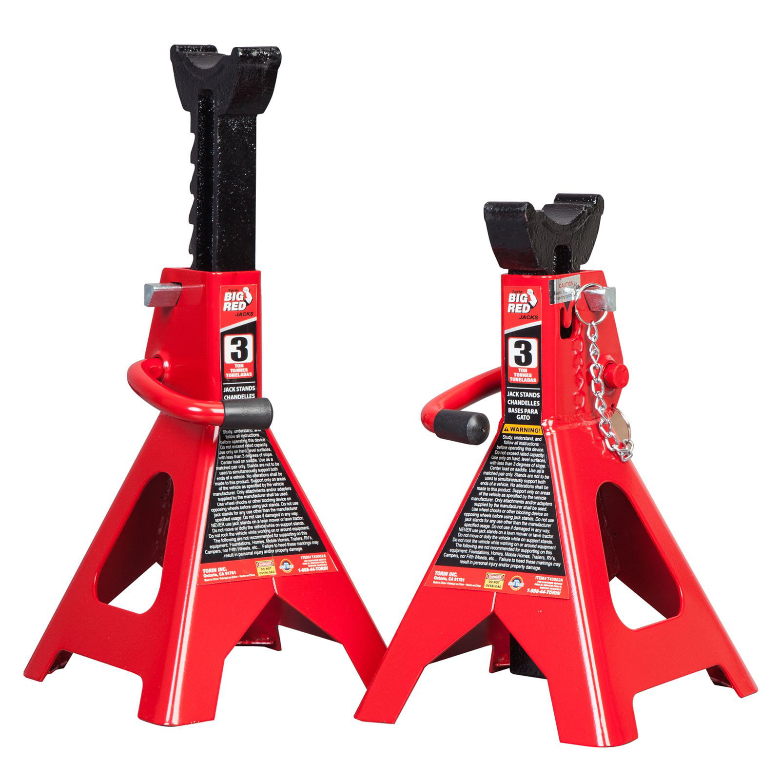 Big Red Red Big T43002a Torin Steel Jack Stands: Double Locking 3 Ton (6 000 Lb) Capacity 1 Pair