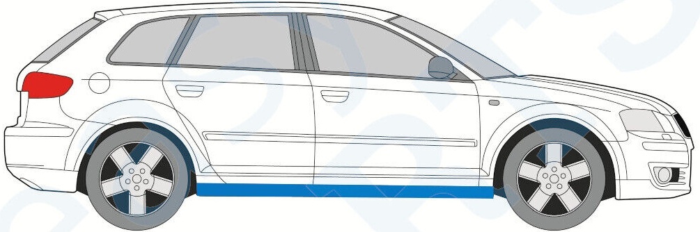 AUDI A3 8P 2003-2012 5 DOOR FULL SILL REPAIR PANEL / RIGHT
