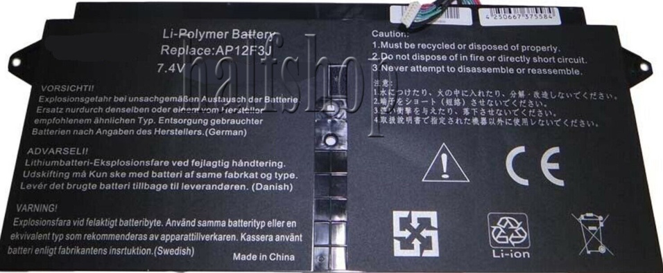 Battery For Acer Aspire Ultrabook S7 S7-391 MS2364 53314G12ass AP12F3J