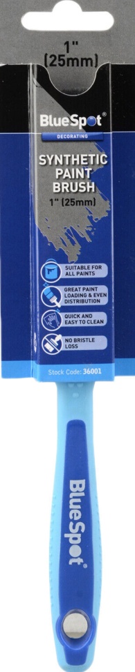 BlueSpot - 1"" (25mm) Synthetic Paint Brush with Soft Grip Handle