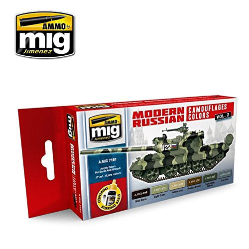 MODERN RUSSIAN CAMOUFLAGE ACRYLIC PAINT SET AMMO By Mig Jimenez Mig7161