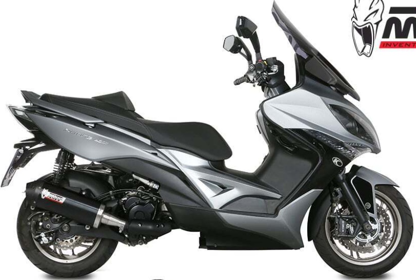 Mivv Exhaust Oval Black Black inox Carbon Cap KYMCO XCITING 400I 2013 > 2020