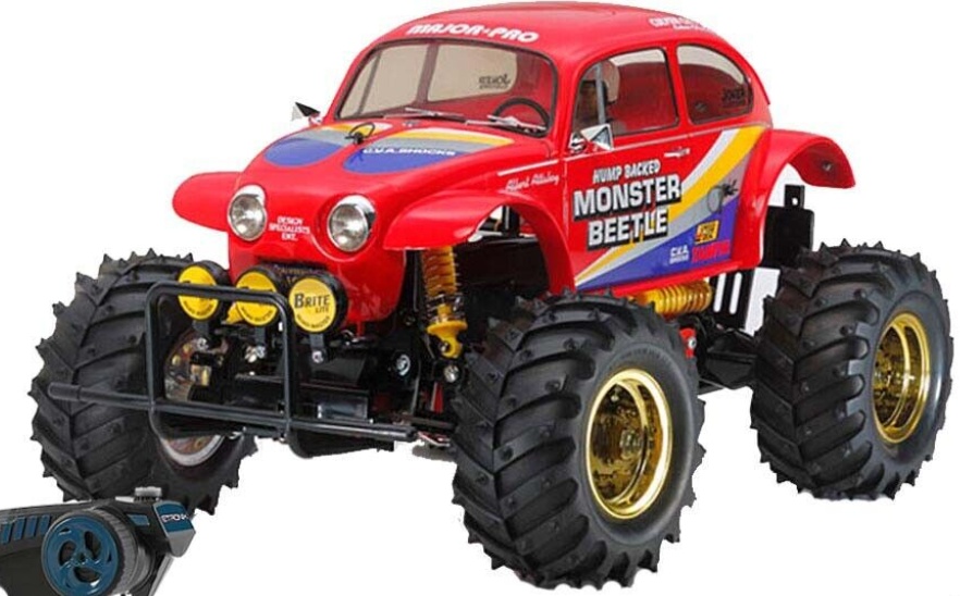 TAMIYA RC 58618 Monster Beetle 2015 off road 1:10 Premium Wheel Radio Bundle