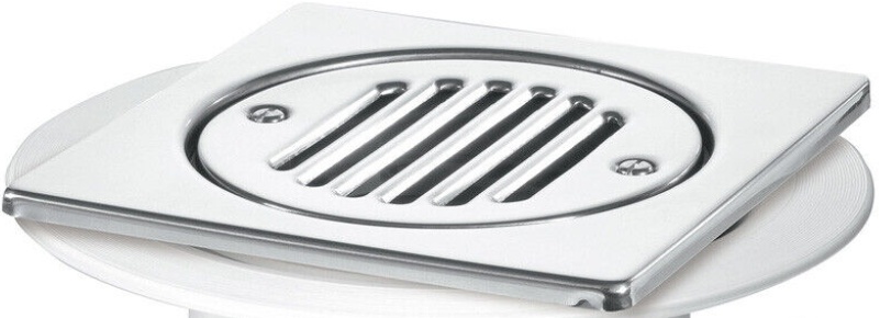 McAlpine VSG1T6SS Valve Shower Gully, Tile with removable Grid 1.5"" Horiz Outlet