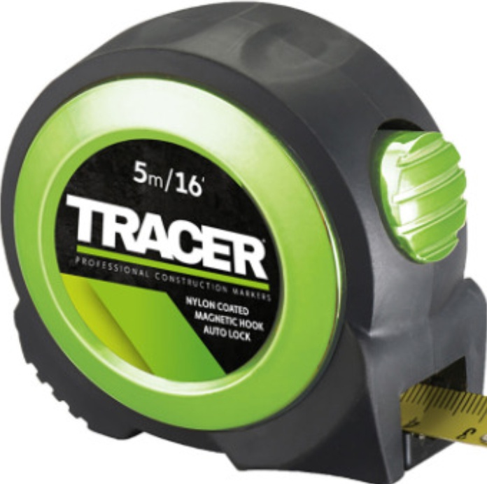 Tracer ATM5 Tape Measure Auto Lock 5m (Nylon Coated + Large Magnetic Hook)