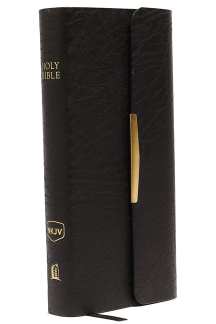 NKJV, Checkbook Bible, Compact, Bonded Leather, Black, Wallet... - 9780840785404